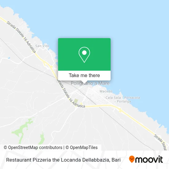 Restaurant Pizzeria the Locanda Dellabbazia map