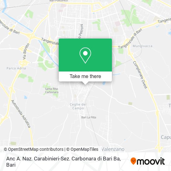 Anc A. Naz. Carabinieri-Sez. Carbonara di Bari Ba map