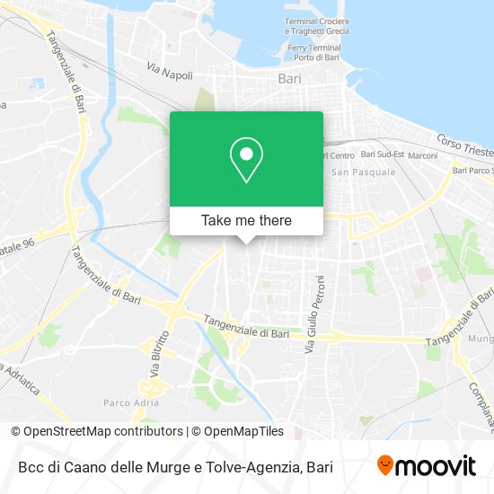 Bcc di Caano delle Murge e Tolve-Agenzia map