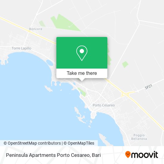 Peninsula Apartments Porto Cesareo map