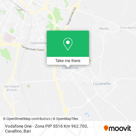 Vodafone One - Zona PIP SS16 Km 962.700, Cavallino map
