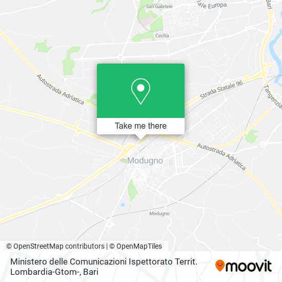 Ministero delle Comunicazioni Ispettorato Territ. Lombardia-Gtom- map