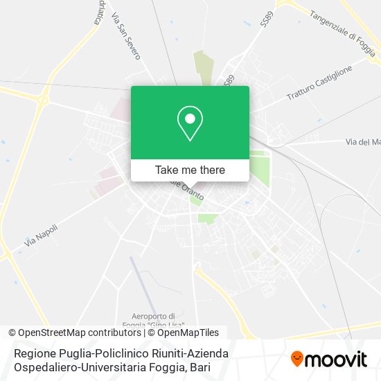 Regione Puglia-Policlinico Riuniti-Azienda Ospedaliero-Universitaria Foggia map