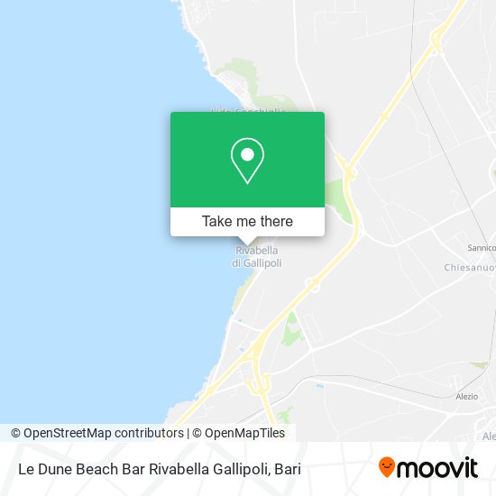 Le Dune Beach Bar Rivabella Gallipoli map