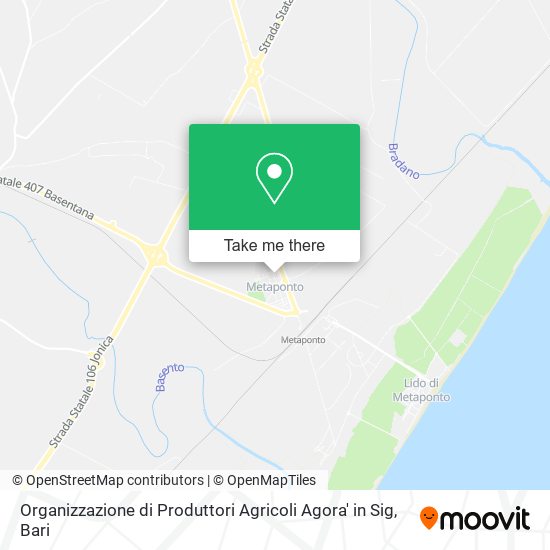 Organizzazione di Produttori Agricoli Agora' in Sig map