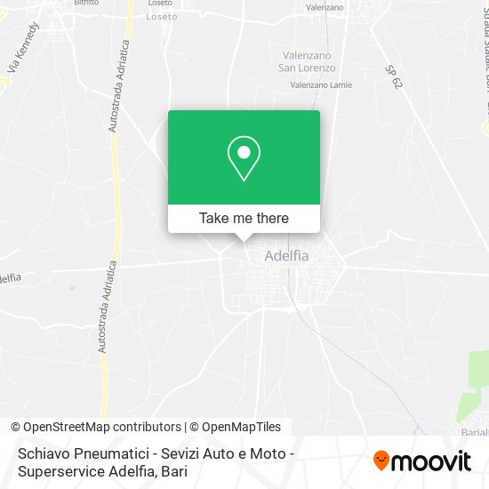 Schiavo Pneumatici - Sevizi Auto e Moto - Superservice Adelfia map