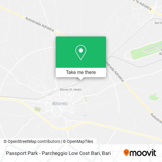 Passport Park - Parcheggio Low Cost Bari map