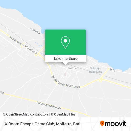 X-Room Escape Game Club, Molfetta map