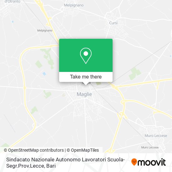 Sindacato Nazionale Autonomo Lavoratori Scuola-Segr.Prov.Lecce map