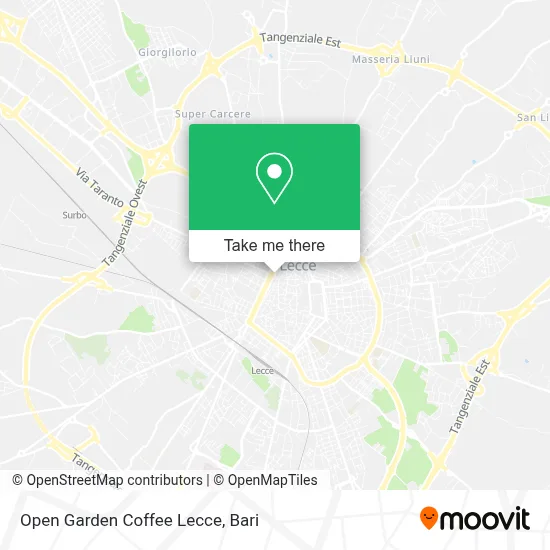 Open Garden Coffee Lecce map