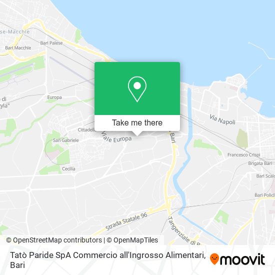 Tatò Paride SpA Commercio all'Ingrosso Alimentari map
