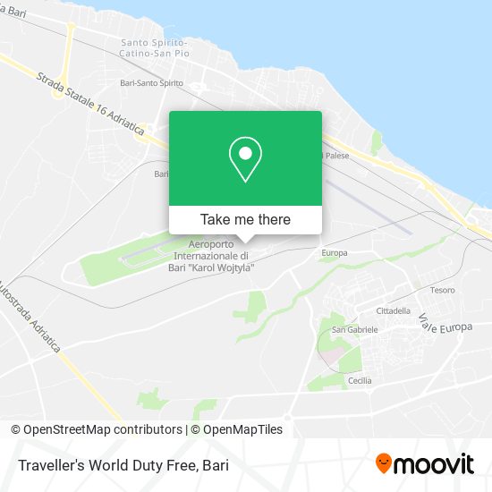 Traveller's World Duty Free map