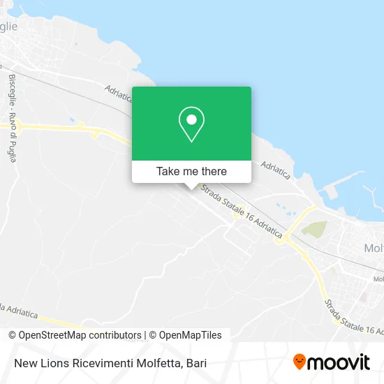 New Lions Ricevimenti Molfetta map