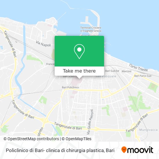 Policlinico di Bari- clinica di chirurgia plastica map