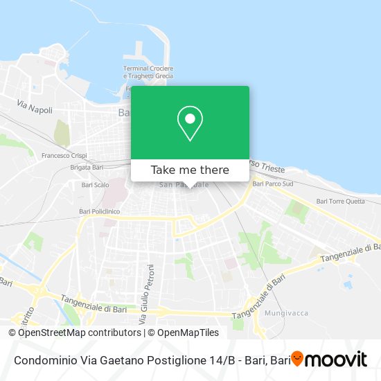 Condominio Via Gaetano Postiglione 14 / B - Bari map