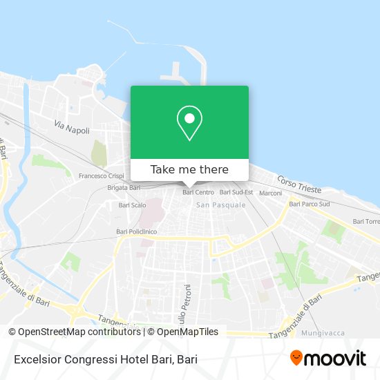 Excelsior Congressi Hotel Bari map