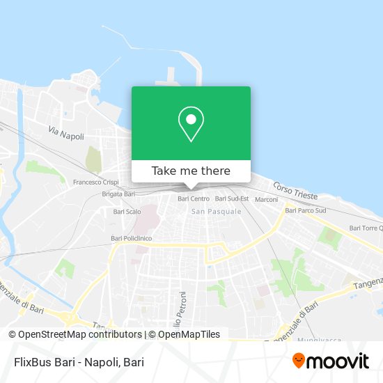 FlixBus Bari - Napoli map