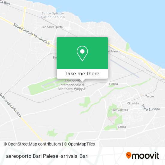 aereoporto Bari Palese -arrivals map