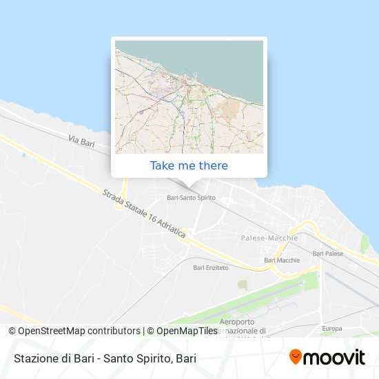 Stazione di Bari - Santo Spirito map