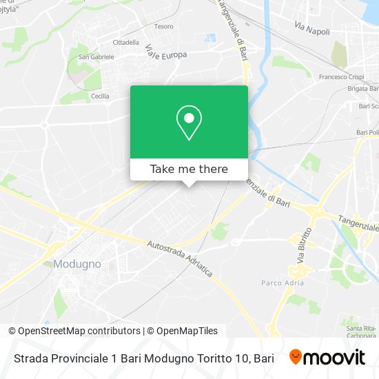 Strada Provinciale 1 Bari Modugno Toritto 10 map