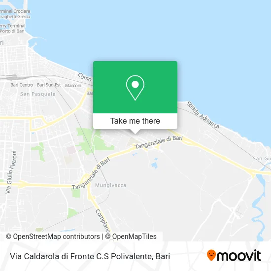 Via Caldarola di Fronte C.S Polivalente map