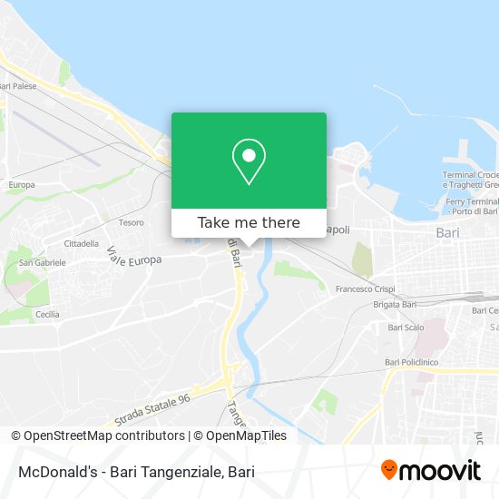 McDonald's - Bari Tangenziale map