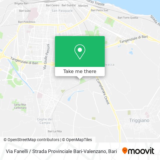 Via Fanelli / Strada Provinciale Bari-Valenzano map