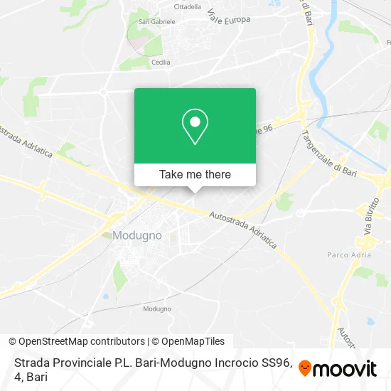 Provincial Road P.L. Bari-Modugno Intersection SS96, 4 map