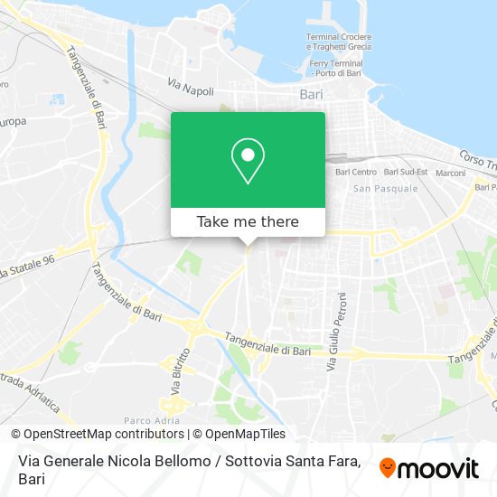 Via Generale Nicola Bellomo / Sottovia Santa Fara map