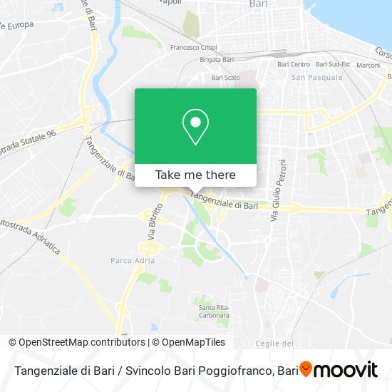 Tangenziale di Bari / Svincolo Bari Poggiofranco map