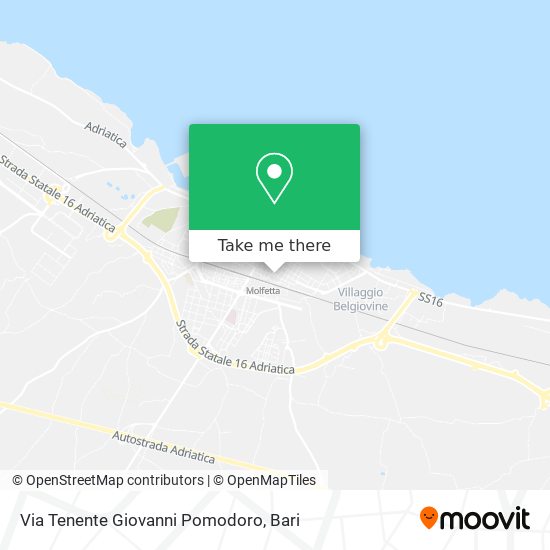Via Tenente Giovanni Pomodoro map