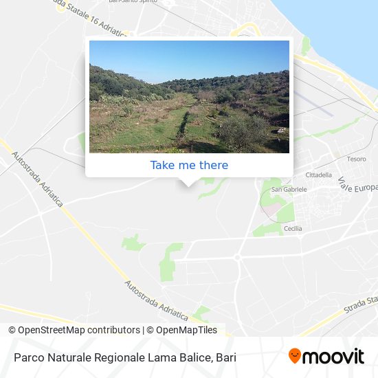 Parco Naturale Regionale Lama Balice map