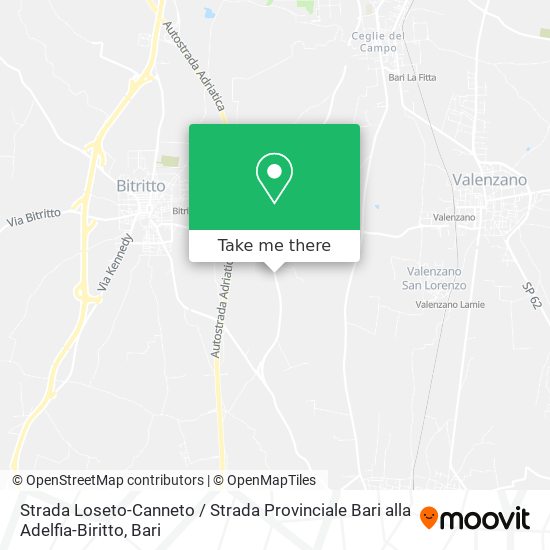 Strada Loseto-Canneto / Strada Provinciale Bari alla Adelfia-Biritto map