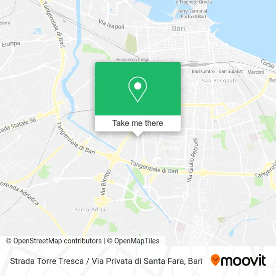 Torre Tresca Street / Santa Fara Private Road map