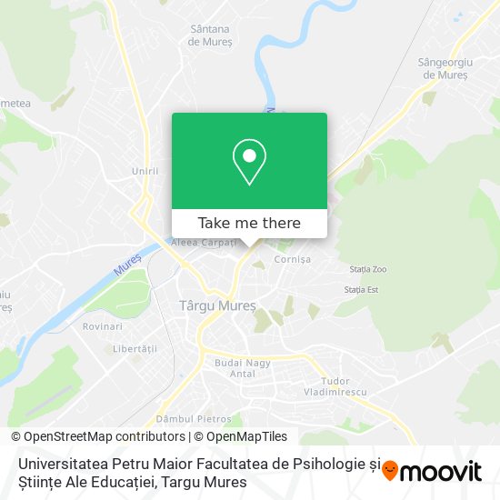 Universitatea Petru Maior Facultatea de Psihologie și Științe Ale Educației map