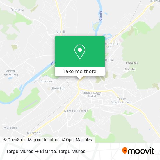 Targu Mures ➡️ Bistrita map