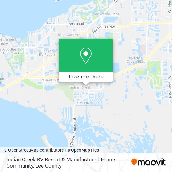 Indian Creek RV Resort & Manufactured Home Community map