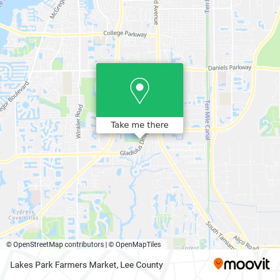 Lakes Park Farmers Market map