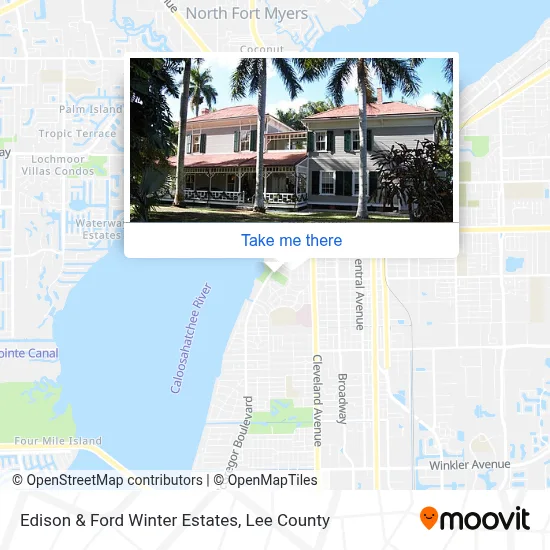 Edison & Ford Winter Estates map