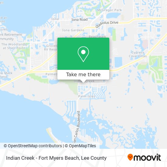 Indian Creek - Fort Myers Beach map