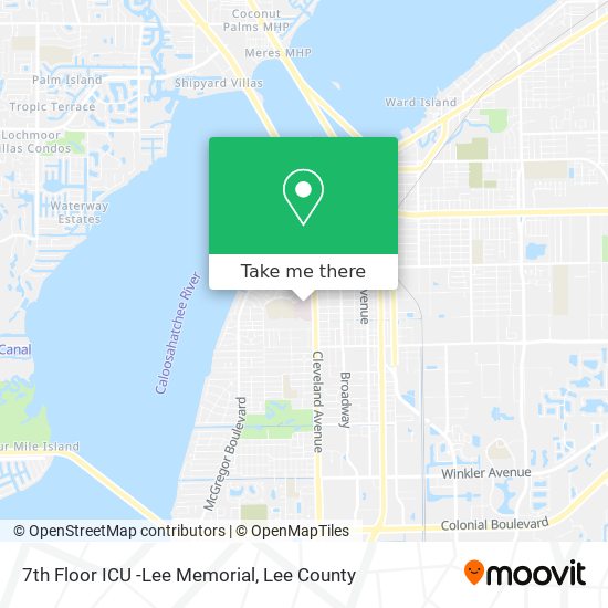 7th Floor ICU -Lee Memorial map