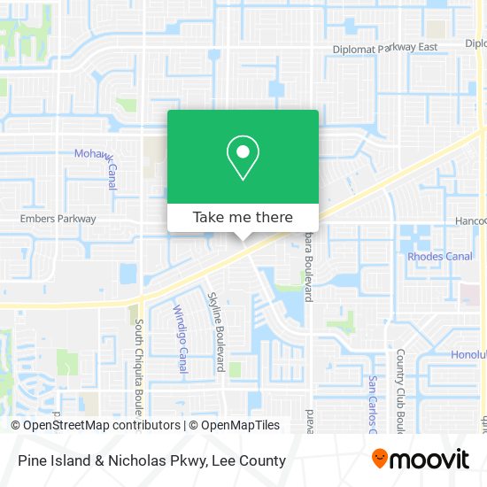 Pine Island & Nicholas Pkwy map