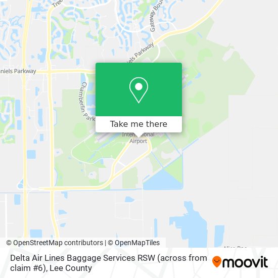 Mapa de Delta Air Lines Baggage Services RSW (across from claim #6)