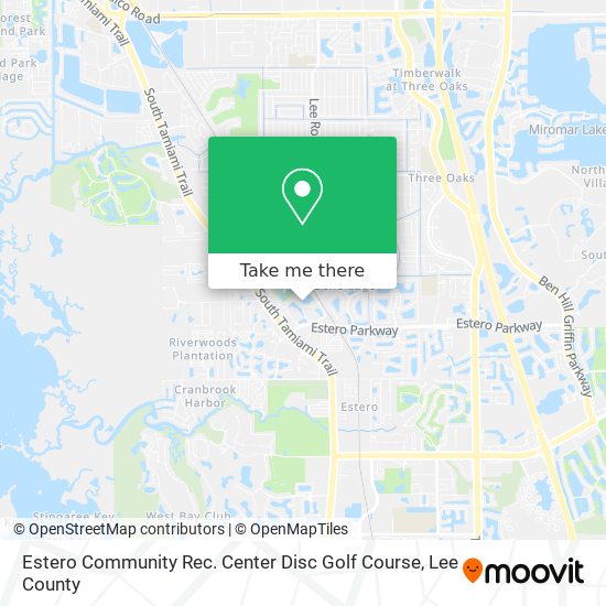 Estero Community Rec. Center Disc Golf Course map