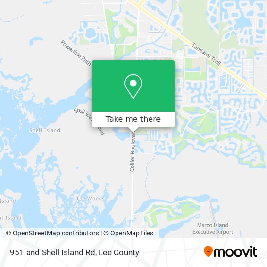 951 and Shell Island Rd map