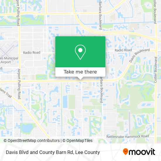 Davis Blvd and County Barn Rd map