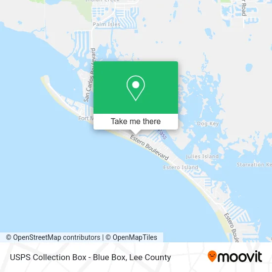 Mapa de USPS Collection Box - Blue Box