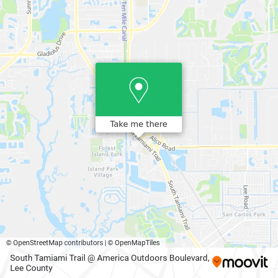South Tamiami Trail @ America Outdoors Boulevard map