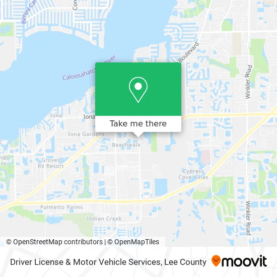 Driver License & Motor Vehicle Services map