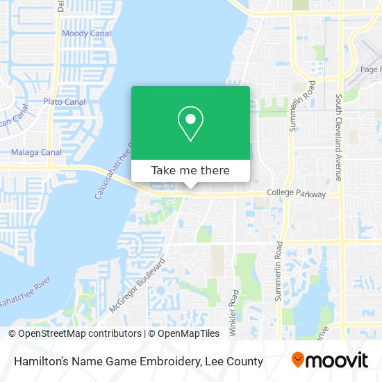 Mapa de Hamilton's Name Game Embroidery